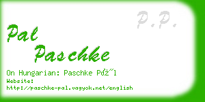 pal paschke business card